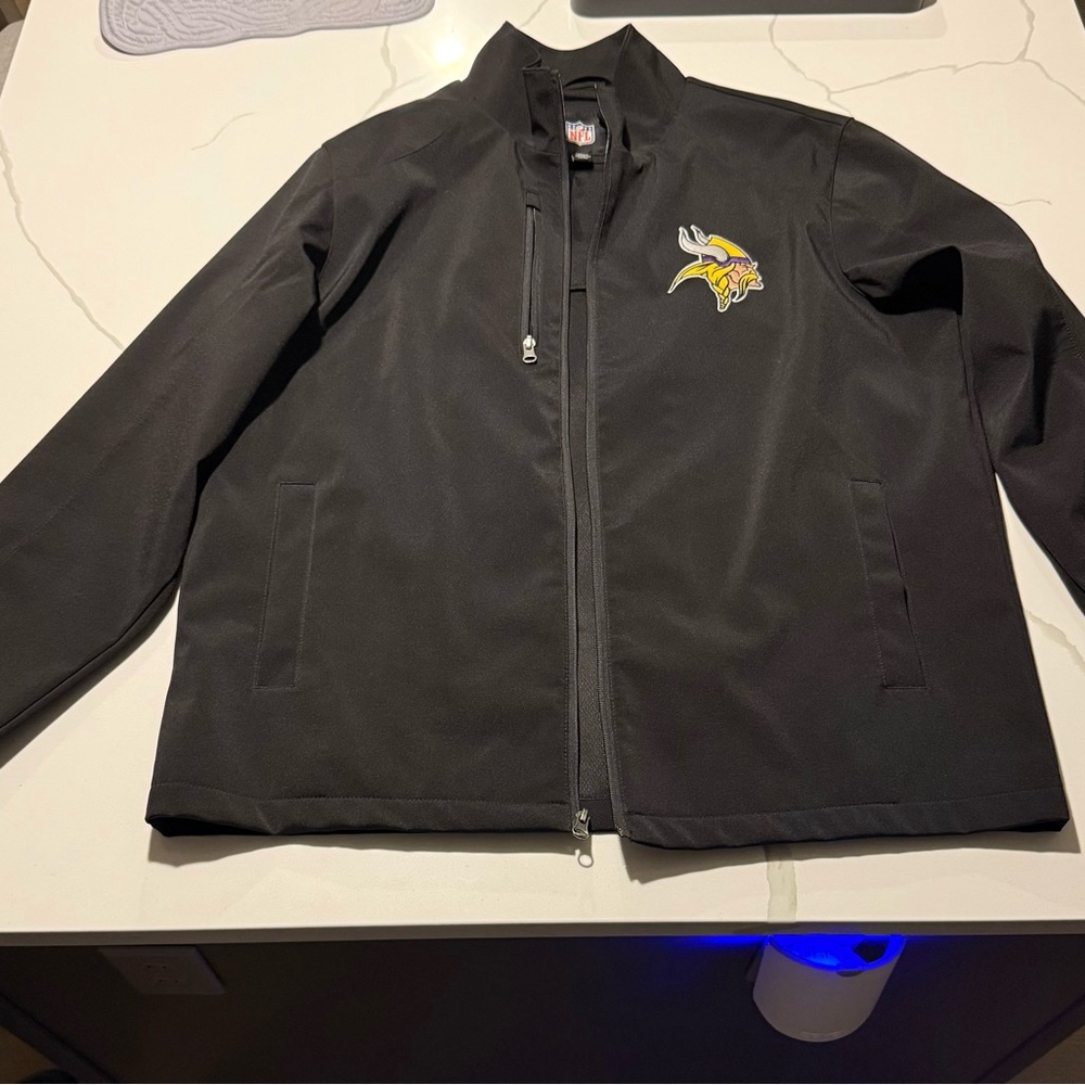 NFL Black Jacket with Embroidered Yellow and Purple Logo
